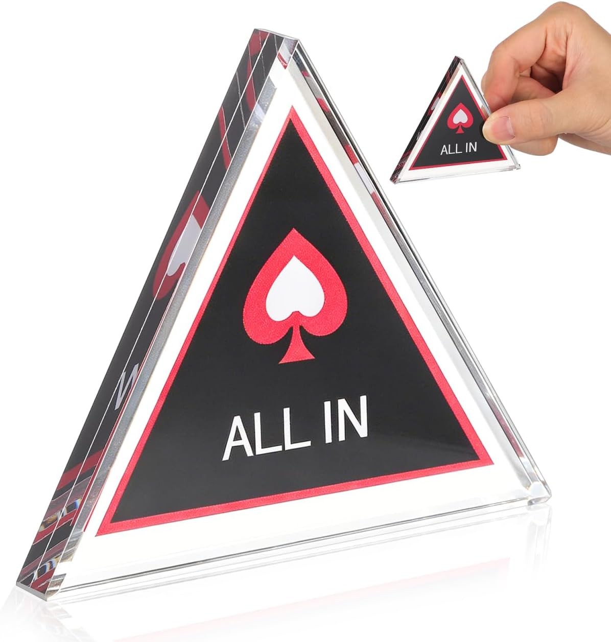 2pcs All in Chip Buttons, Triangle Poker Dealer Button, Double Layer Poker Ch