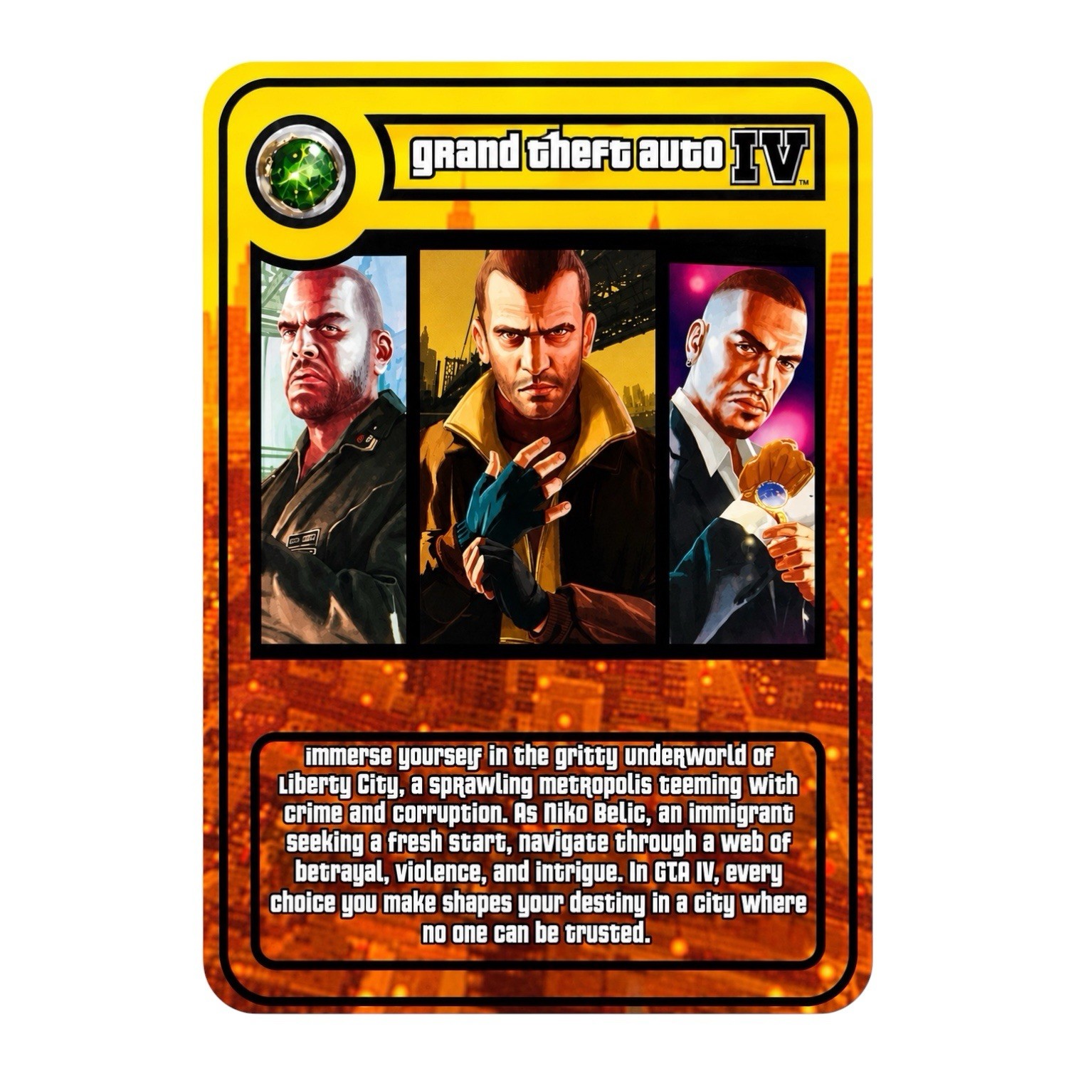 ULTRA RARE GTA IV Unjust Nostalgia Xbox 360 Trading Card Grand Theft Auto 4