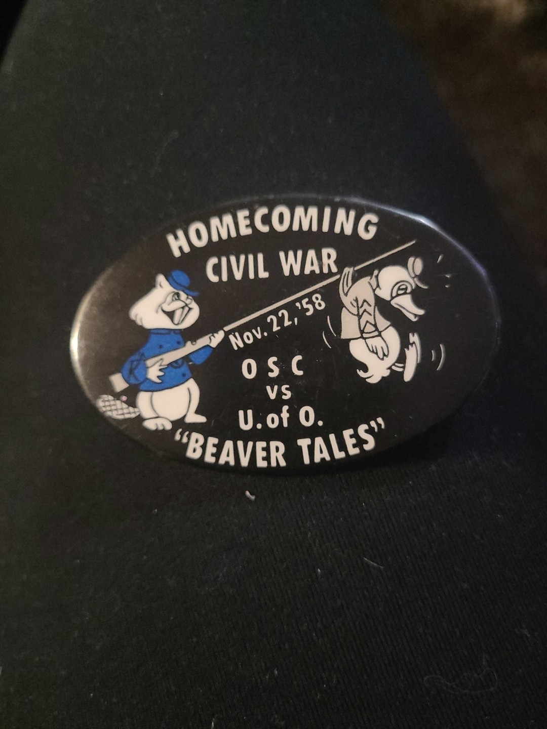 1958 Vintage Civil War Beaver Tales Homecoming Sports Pin