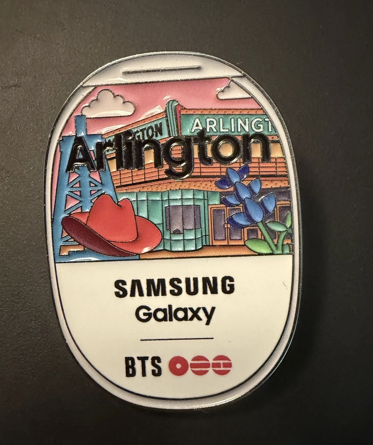 BTS World Tour Arirang Arlington Samsung Galaxy Pinback Button Pin