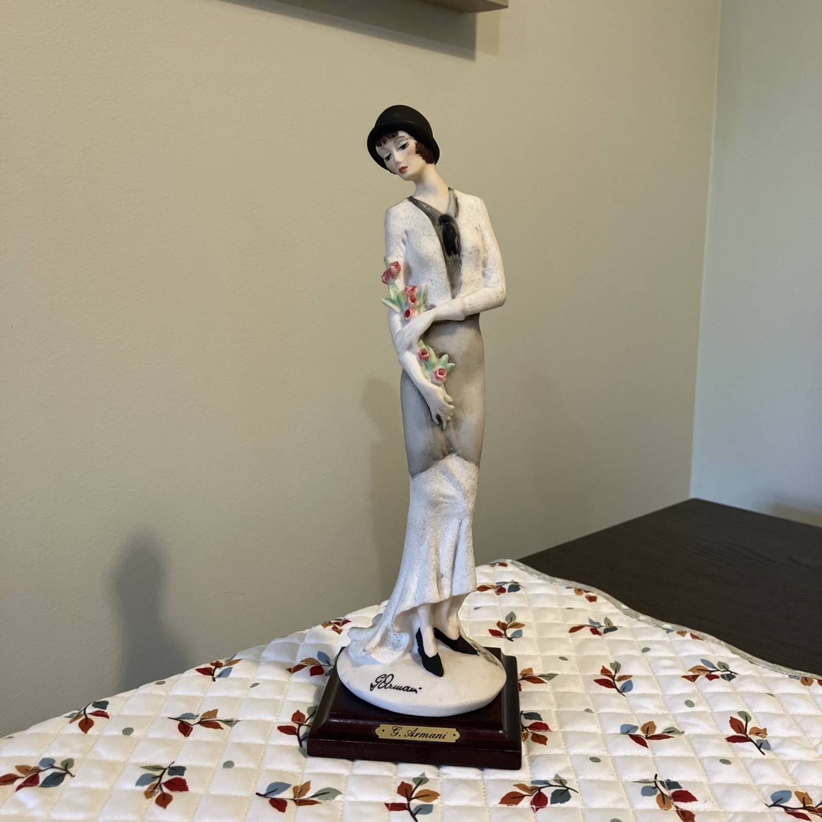 Florence G. Armani Porcelain Woman Figurine Hand Painted Signed 1987.