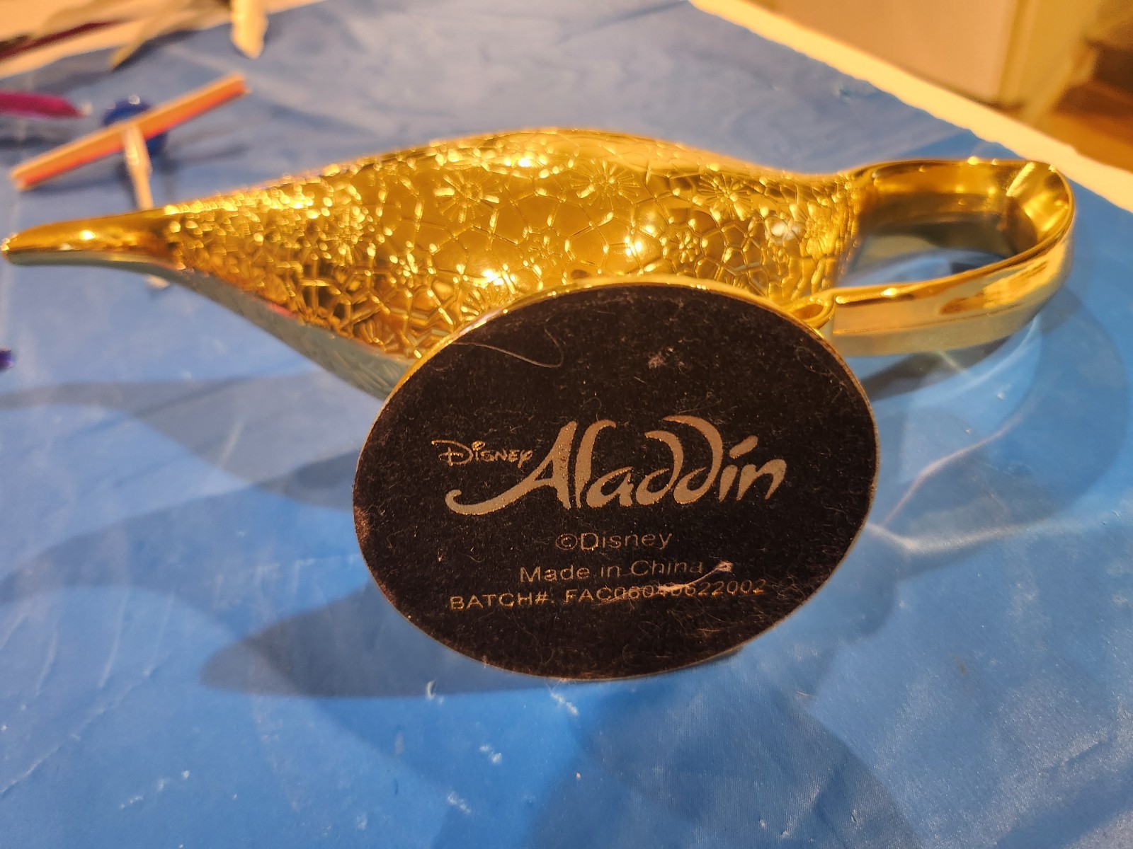 This gold-plated replica of the Cave of Wonders magic lamp from Disney's Aladdin