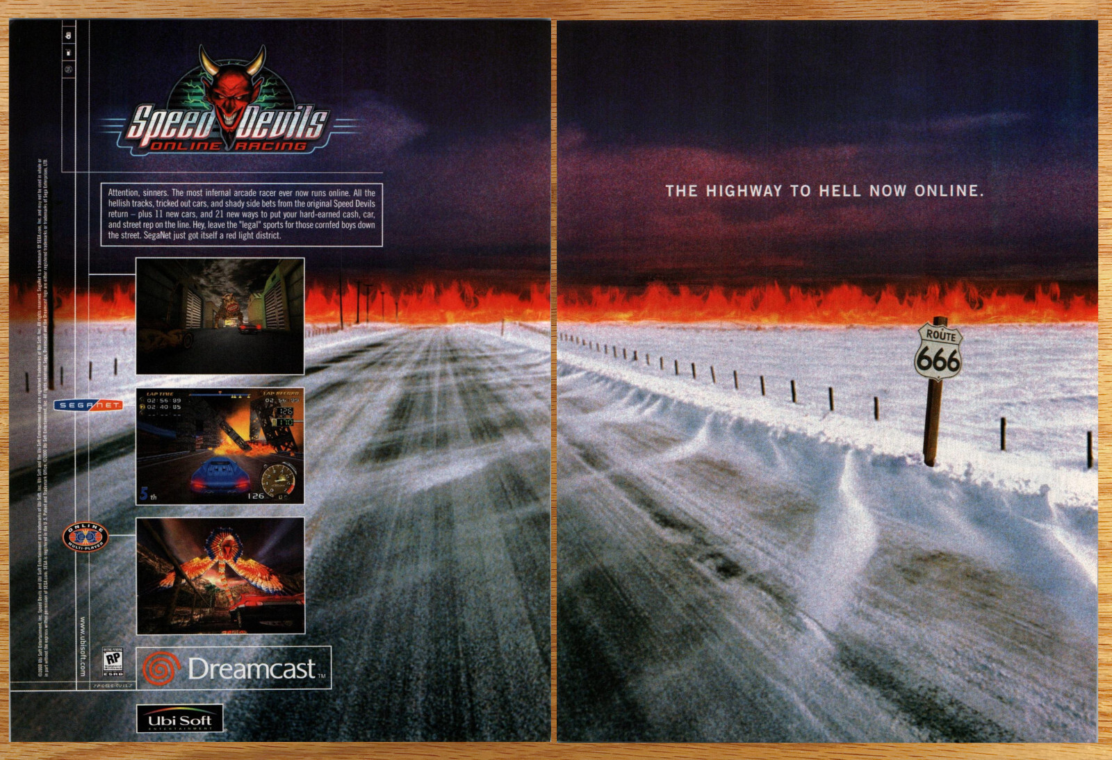 Speed Devils Online Racing Dreamcast - 2 Page Game Print Ad / Poster Promo 2001