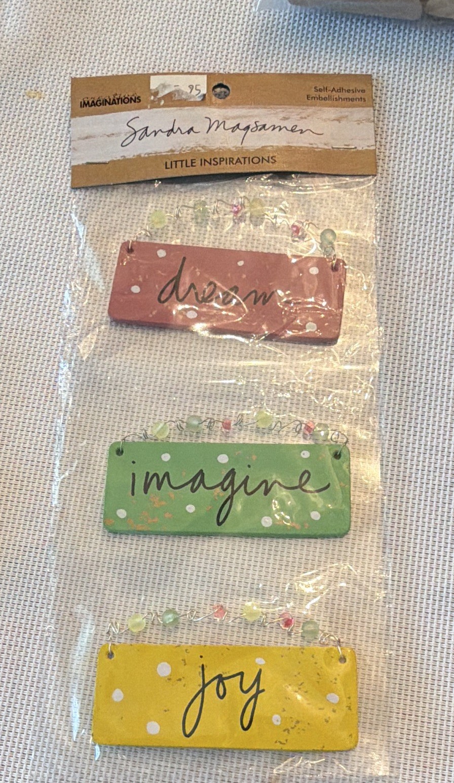 Creative Imaginations Little Inspirations Fridge Magnet Set Dream Imagine Joy