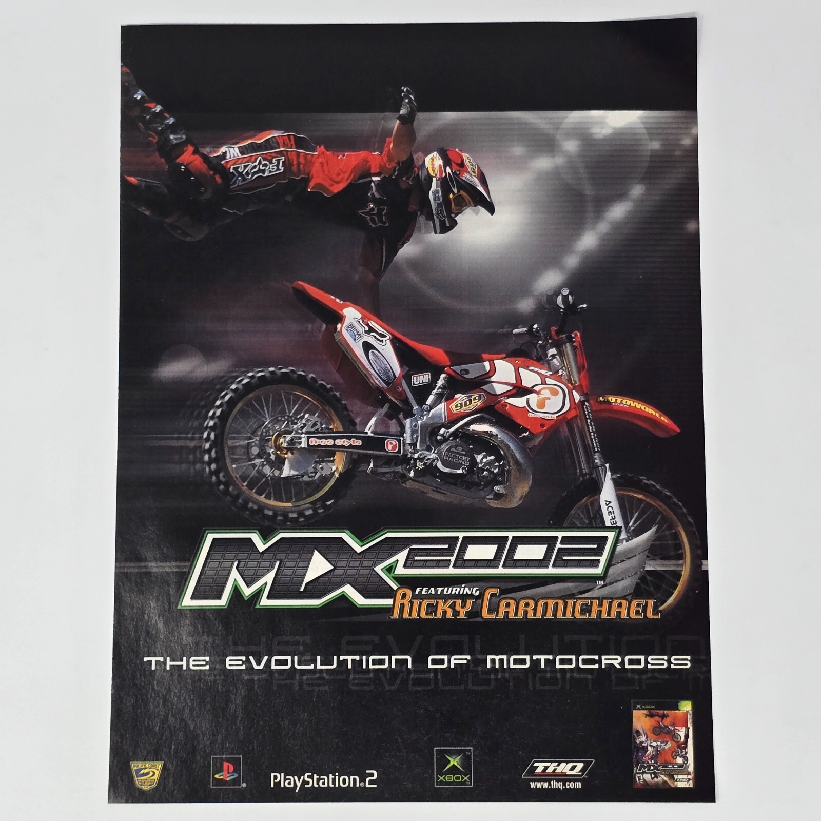 MX 2002 Sony PlayStation 2 PS2 Microsoft Xbox Red Bike Print Ad/Poster Promo Art