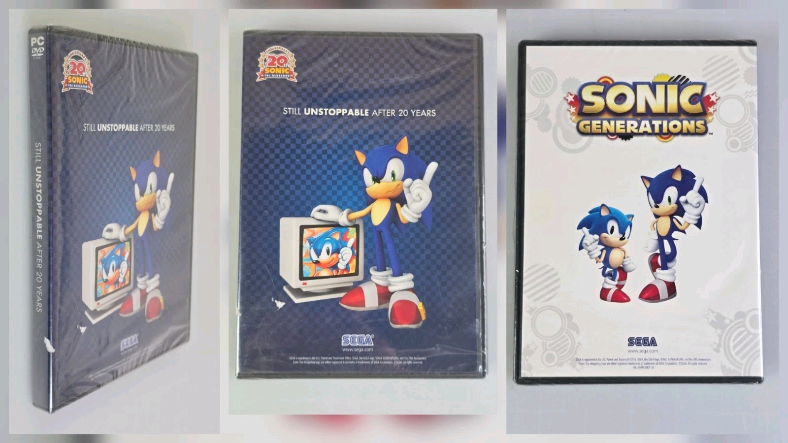 Sonic GENERATIONS The Hedgehog 20th Anniversary PC DVD ROM PROMOTIONAL  RARE 