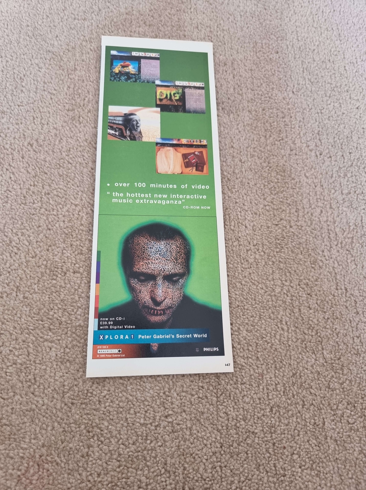 TNEWL44 ADVERT 11X4 XPLORA 1 : PETER GABRIEL'S SECRET WORLD
