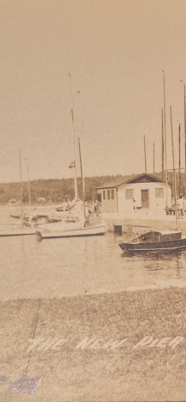 WIS RPPC The New Pier & Boats Fish Creek  Wisconsin Postcard #204 c1930