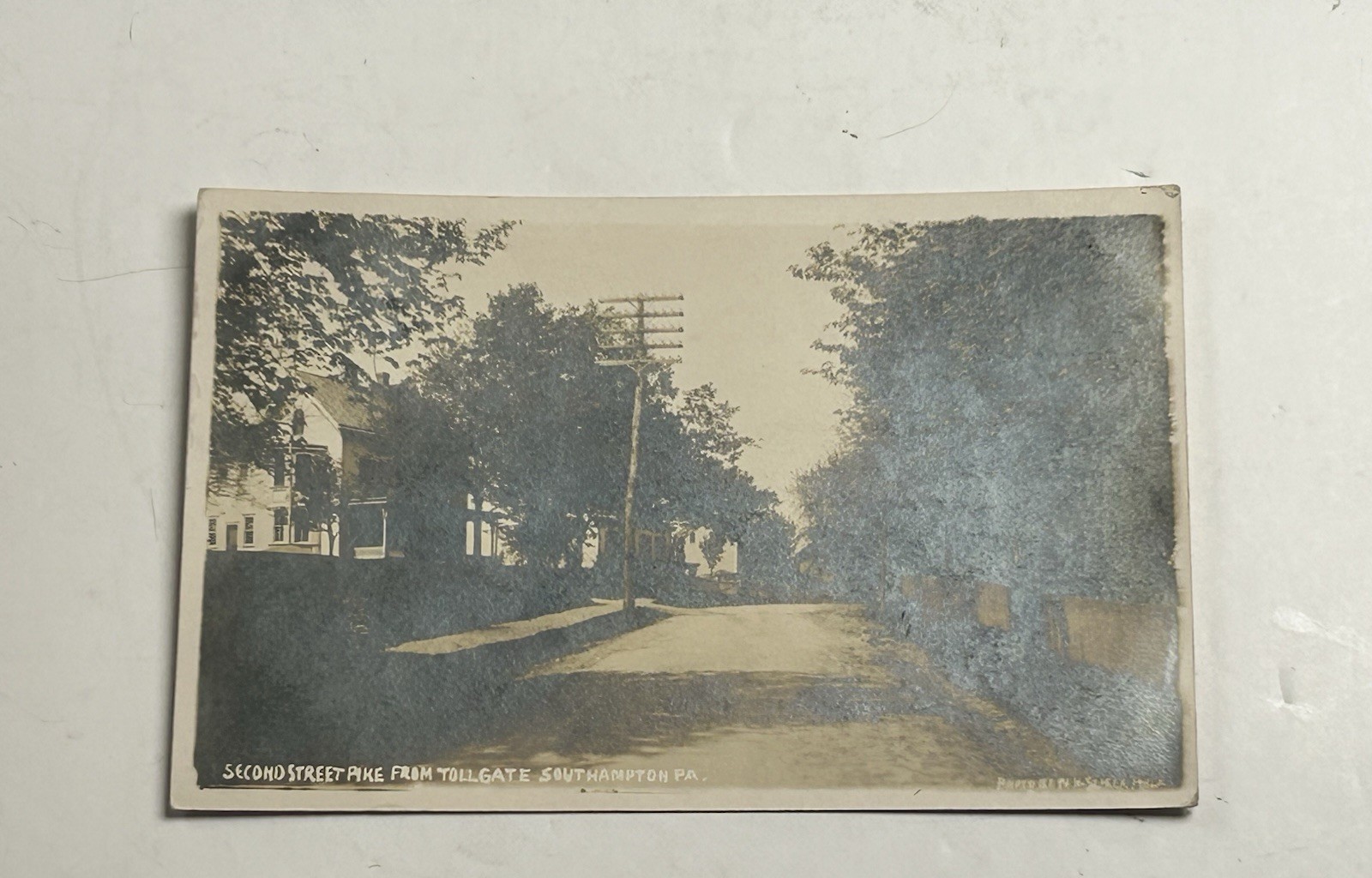 RPPC Postcard Second Street Pike From Tollgate Southampton PA Bucks County