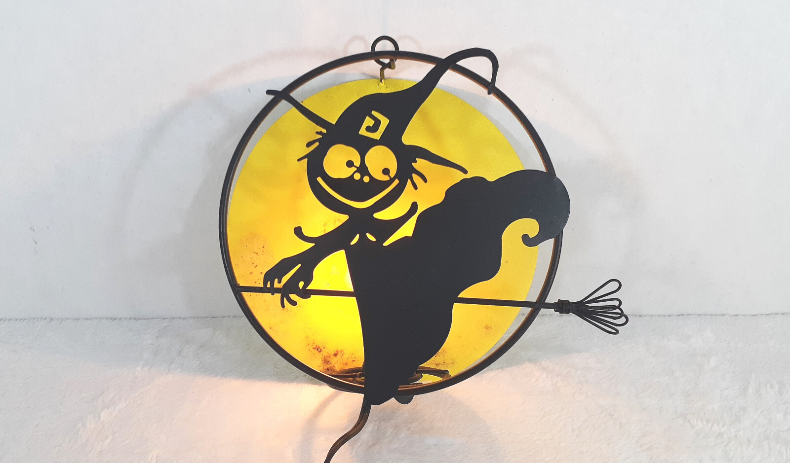 Halloween Witch Full Moon Shadow Lamp Light Decor Vintage Trendmasters 2001