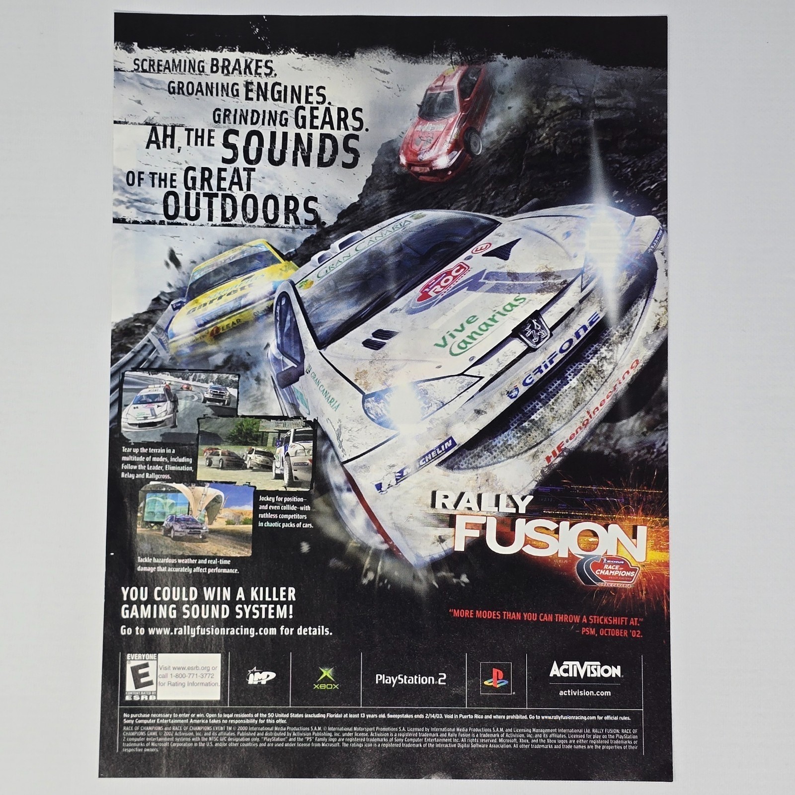 Rally Fusion Xbox PlayStation 2 PS2 Authentic Magazine Ad