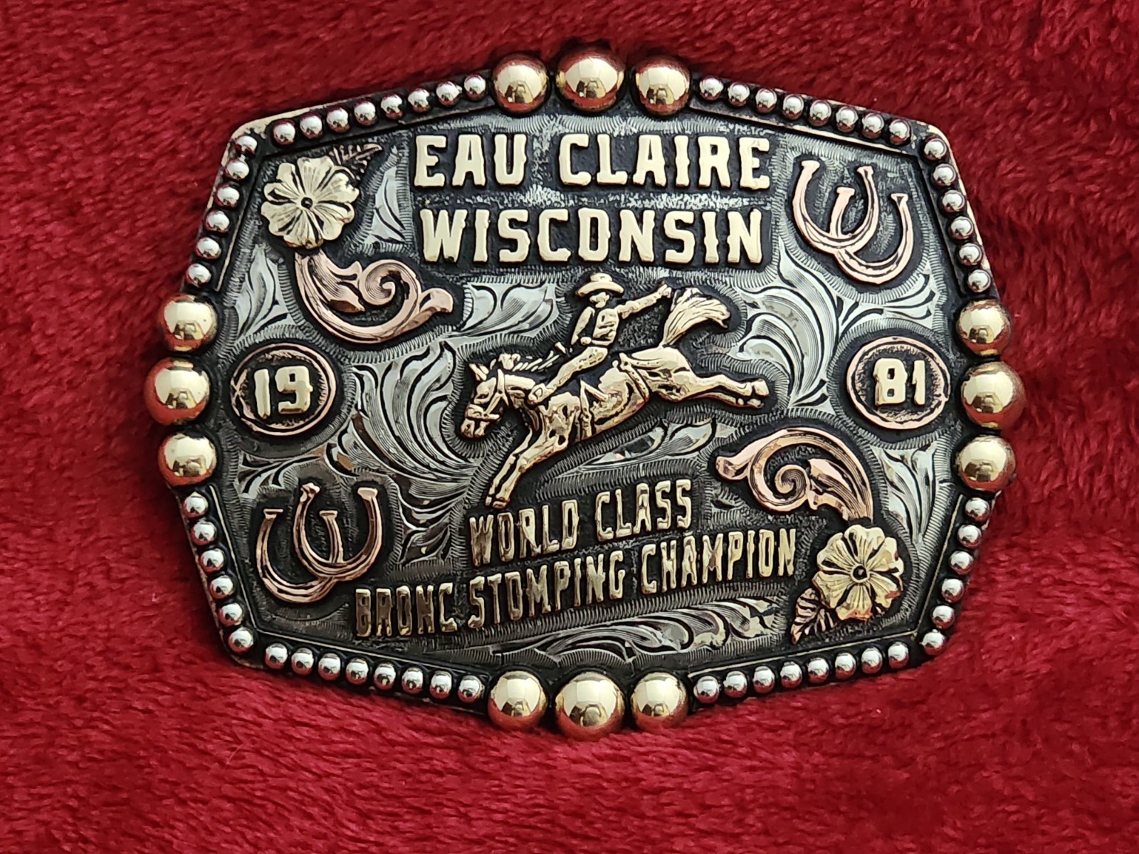 Rodeo☆1991☆X~Treme Bronc Riding Champion Trophy Buckle☆Eau Claire Wisc.☆Rare☆R92
