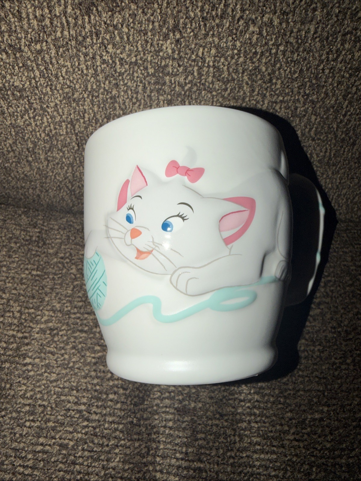 Disney Aristocats Marie Playing Yarn Pawsitively Poised Embossed graphic Mug