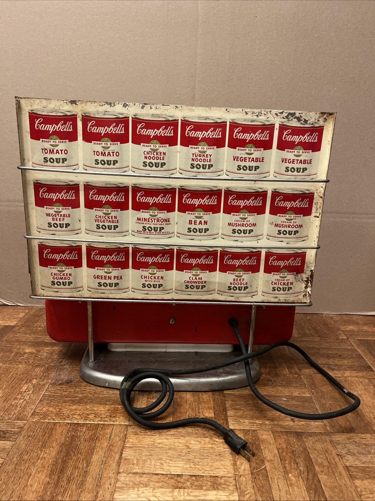 VINTAGE CAMPBELL’S DINER SOUP WARMER DISPLAY W/ SIGN & Soup Holder
