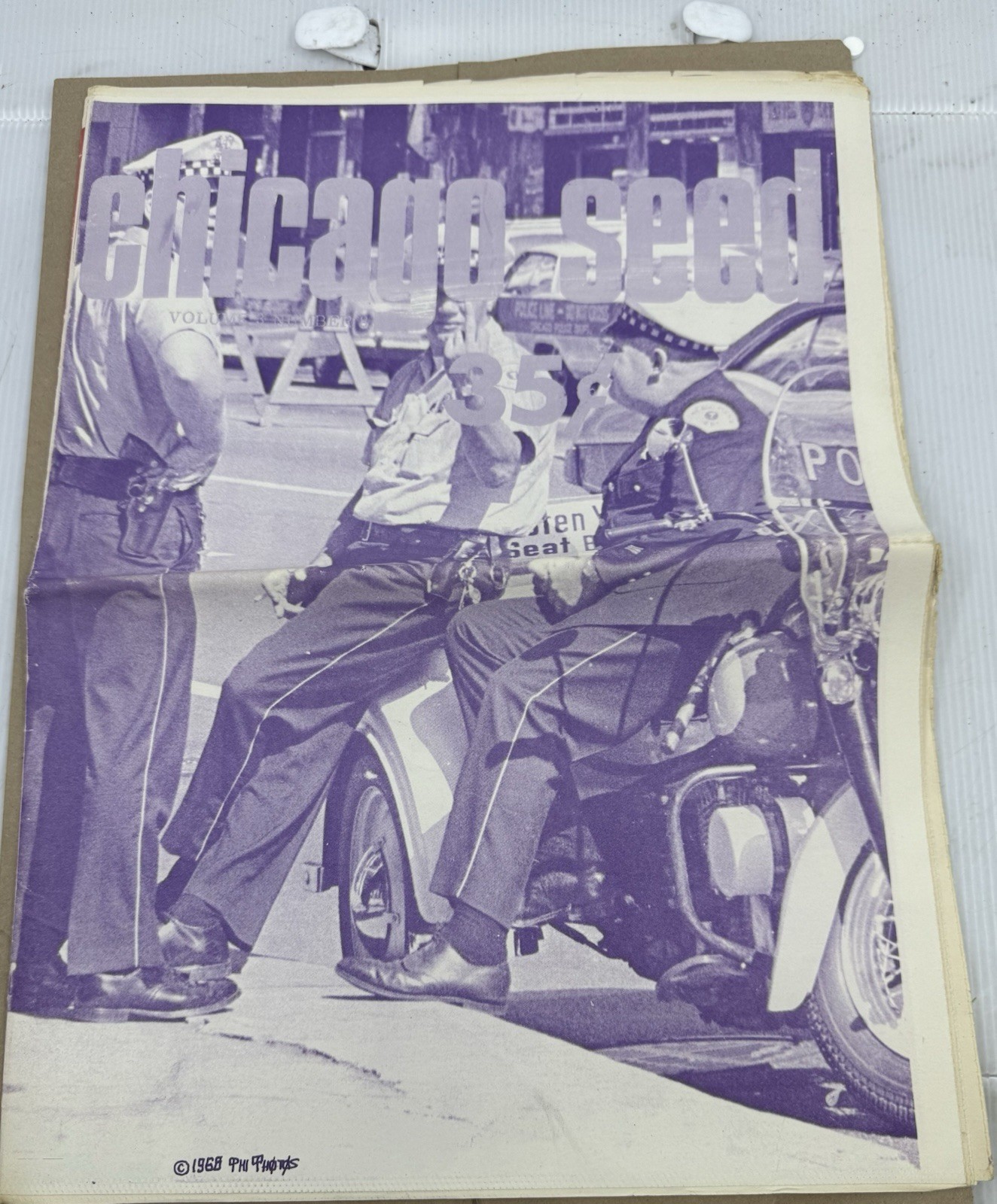 Chicago Seed March 1969 Underground Newspaper Policeman Flips Off  Rare