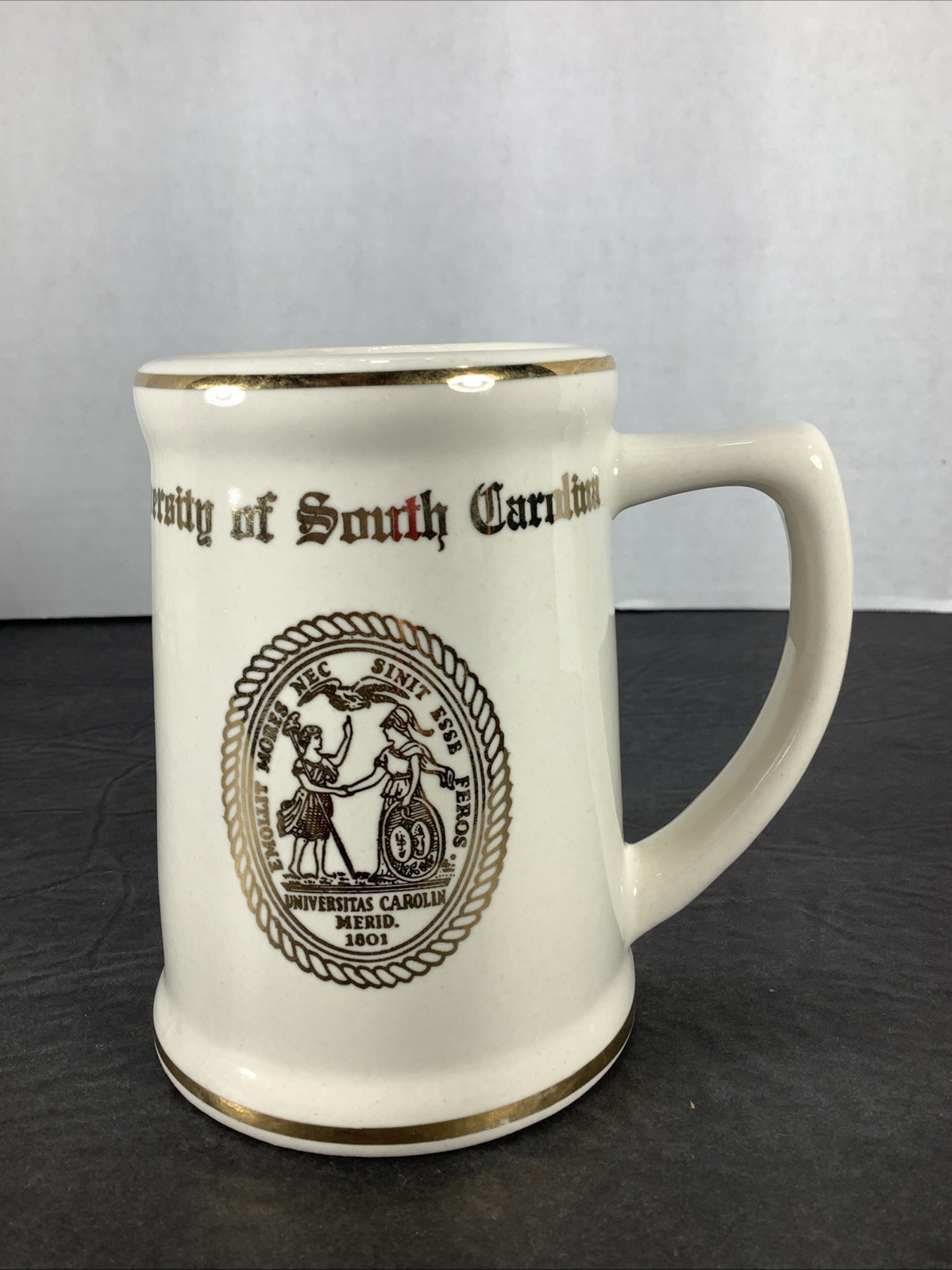 University Of South Carolina Souvenir Display Stein-Ivory & Gold