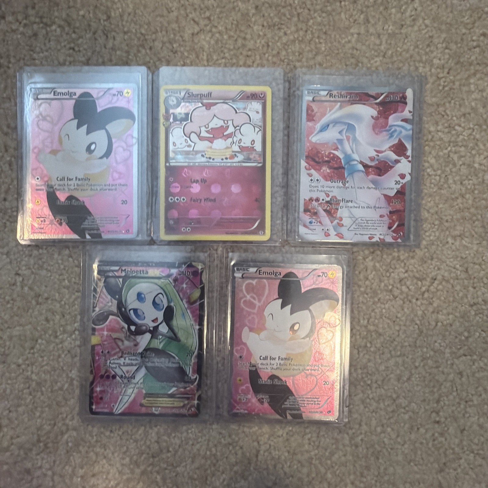 Pokémon legendary collection reshiram rc22 slurpuff rc20 emolga rc23 Meloetta rc