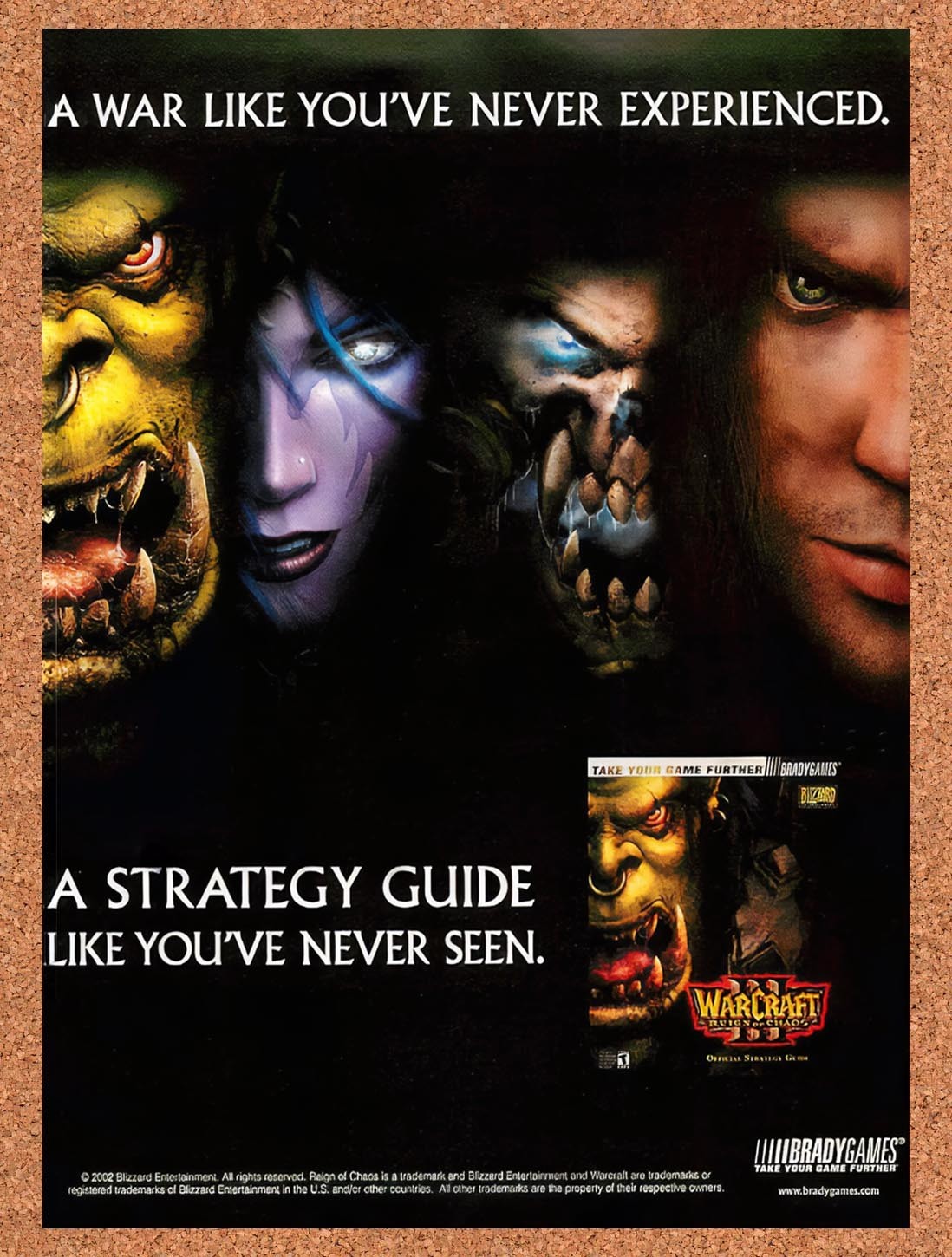 2002 WarCraft III Reign Of Chaos BradyGames Original Advertisement / Promo v6
