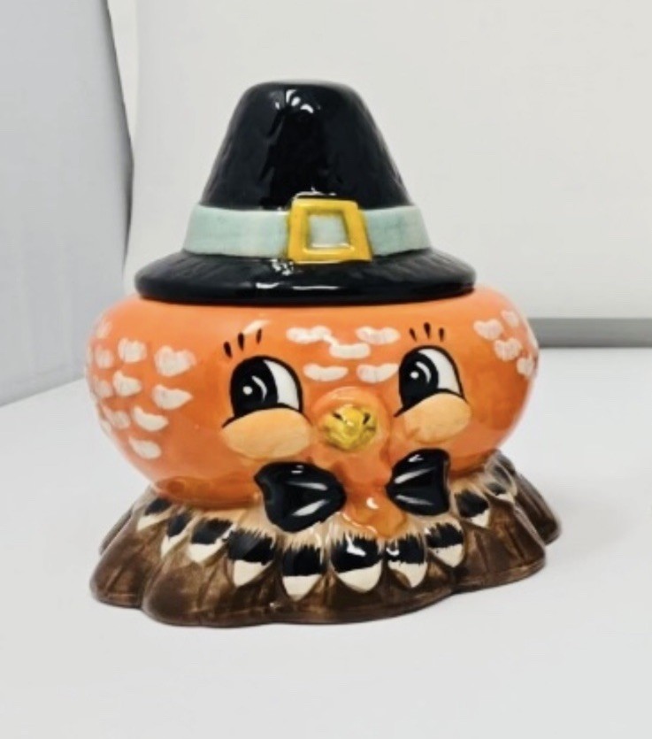 🧡🤎New Johanna Parker Fall Critter Ceramic Bowl w/Lid HTF