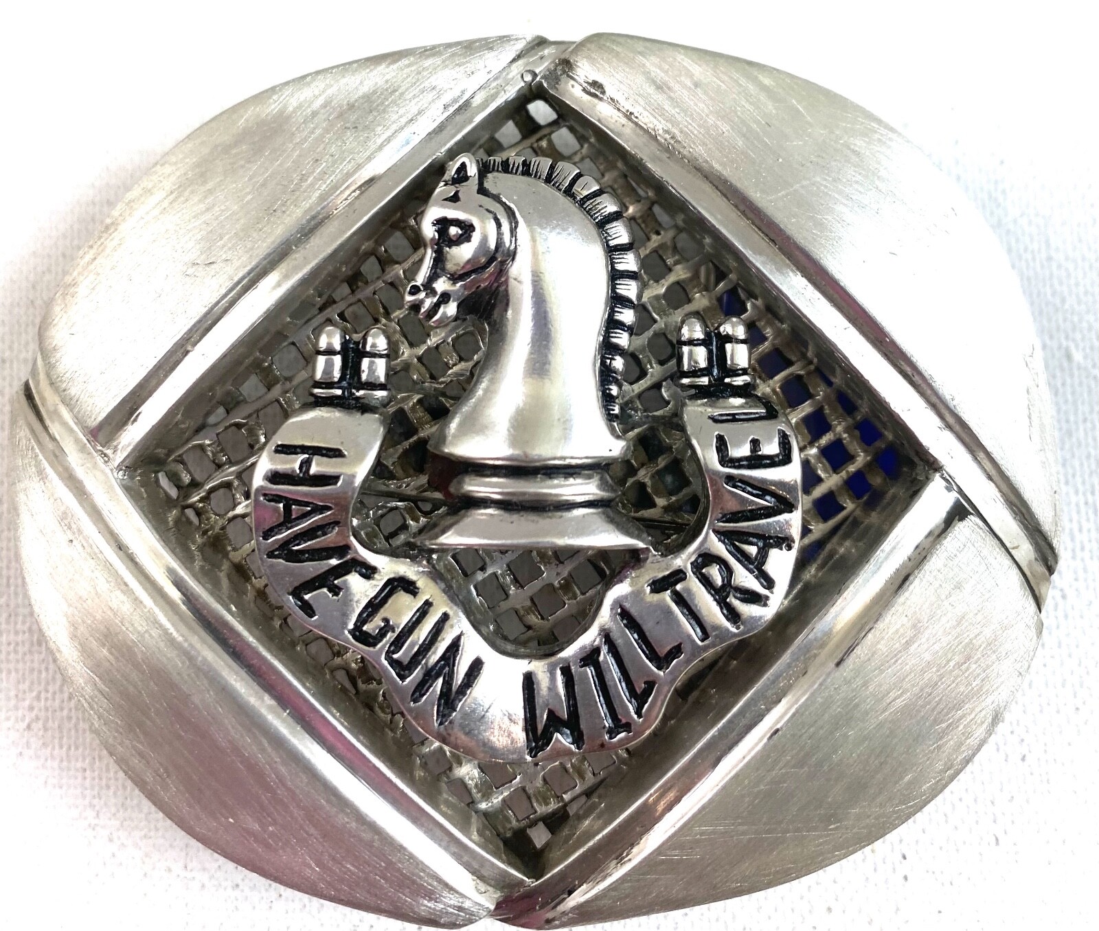 Artisan made Paladin Have Gun Will Travel  sterling silver belt buckle Lge.