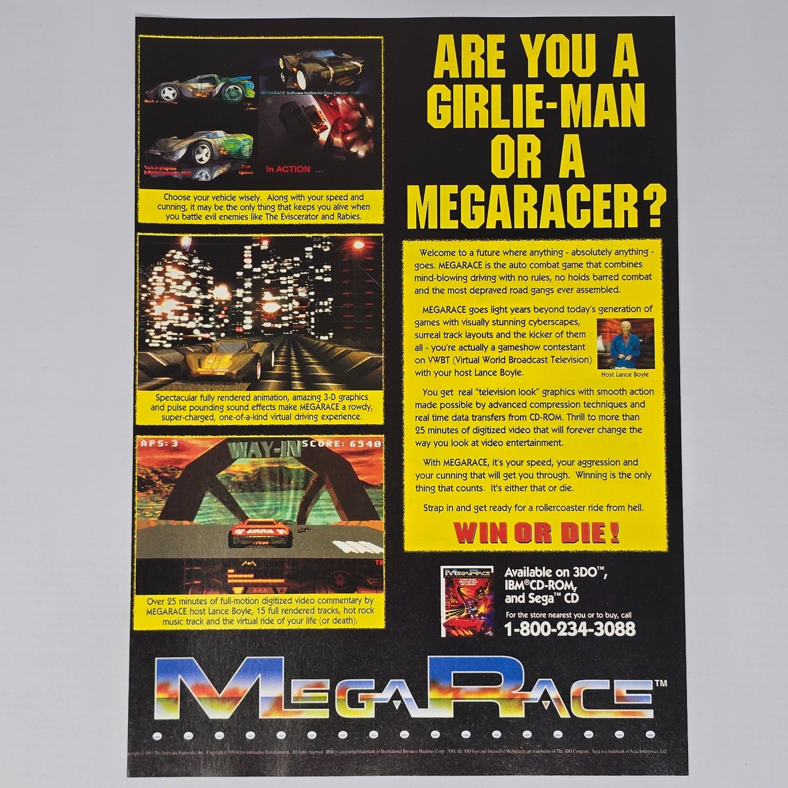 Mega Race 3DO Sega CD Light Years Print Ad/Poster