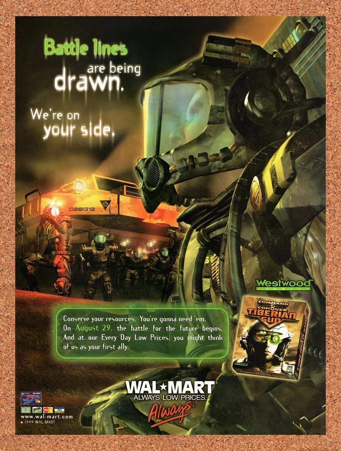 1999 Command & Conquer Tiberian Sun Wal-Mart Original Ad / Promo v7