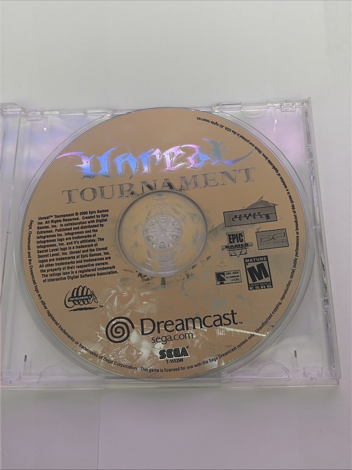 Unreal Tournament (Sega Dreamcast, 2000) Disc Only