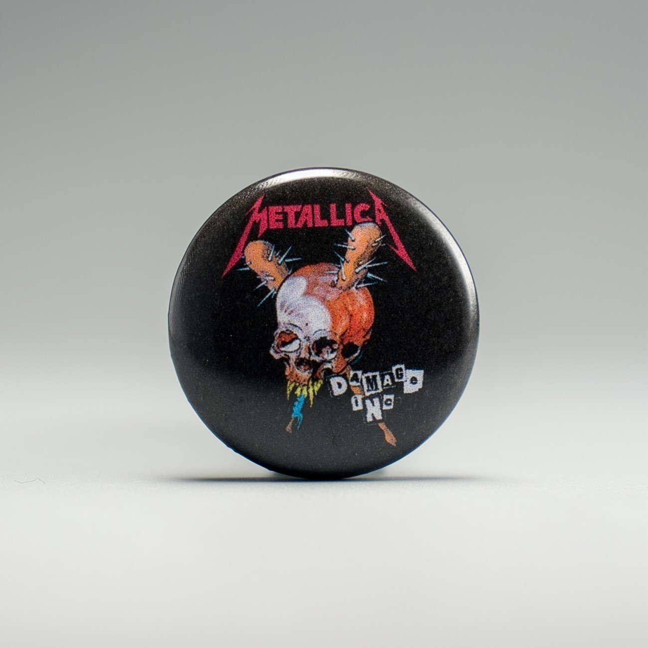 Metallica Damage Inc 1in Pin | 80s Thrash Metal Album Art