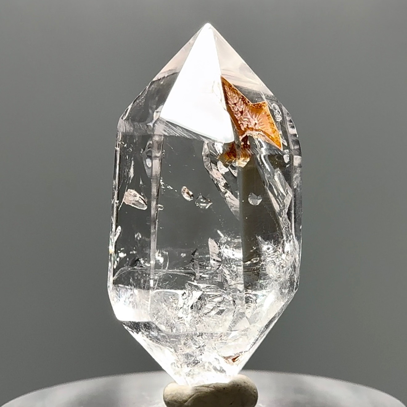 2 Large Moving Bubbles Rare Devic Temple Rainbow Enhydro Quartz Crystal