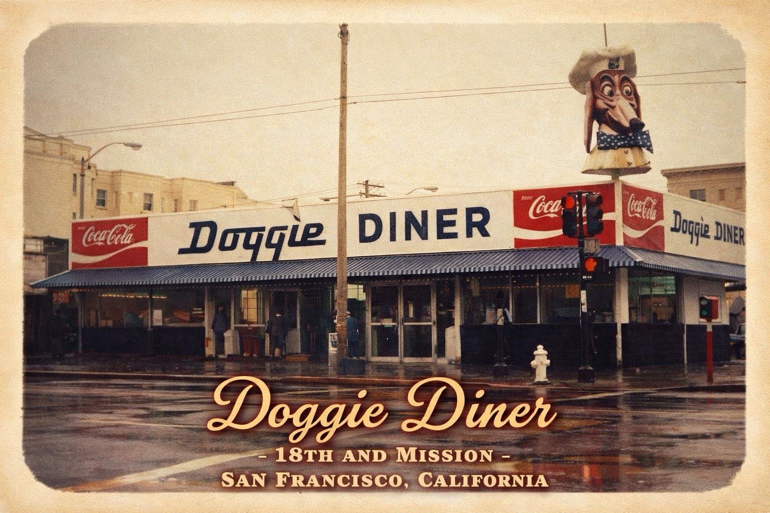 Doggie Diner San Francisco California MODERN Postcard B503