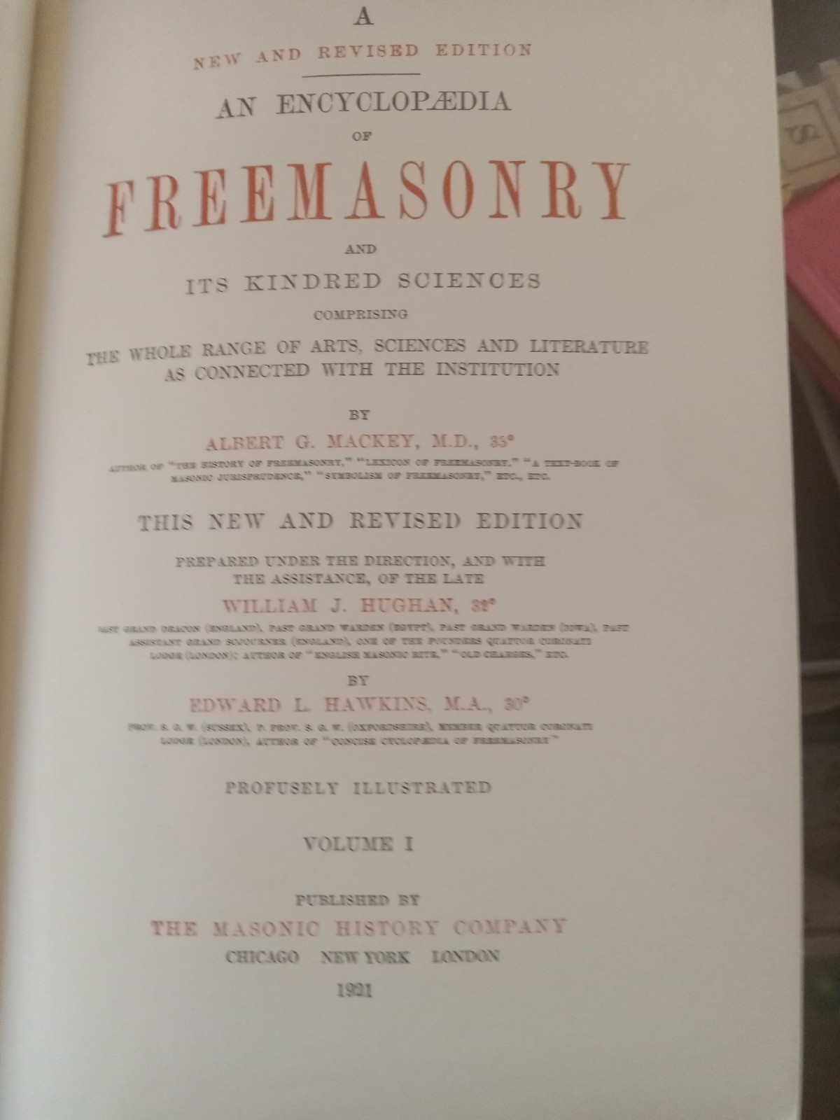 1921 Mackey Encyclopedia of Freemasonry 2 Vol Set Masonic Illustrated Antique