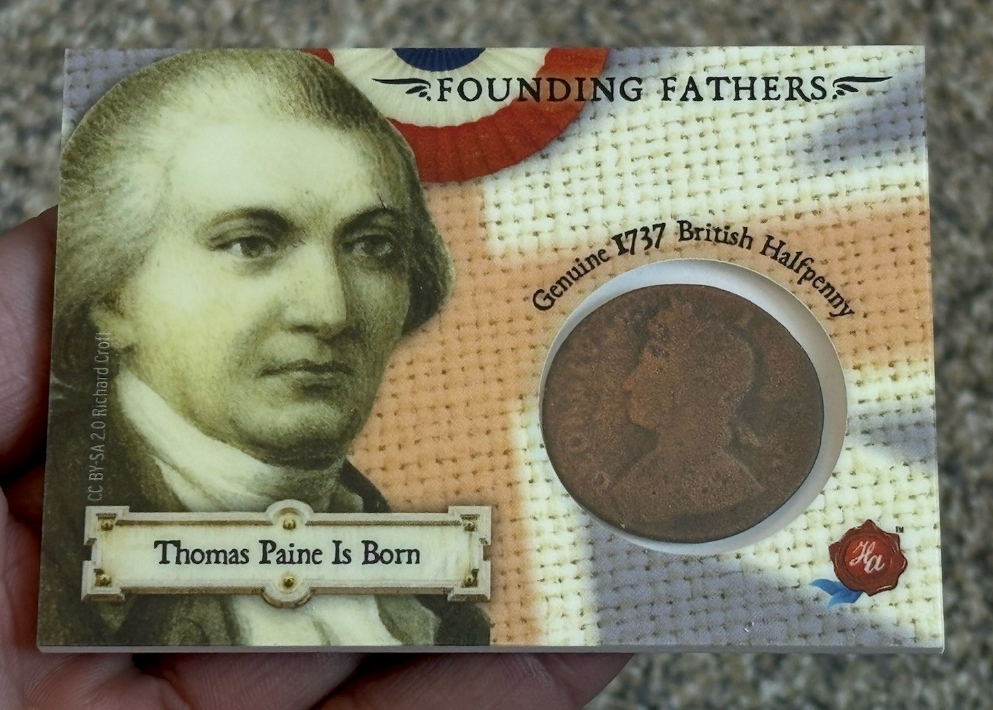 2025 Historic Autographs Founding Fathers 1737 British Half Penny Coin 5 G2U