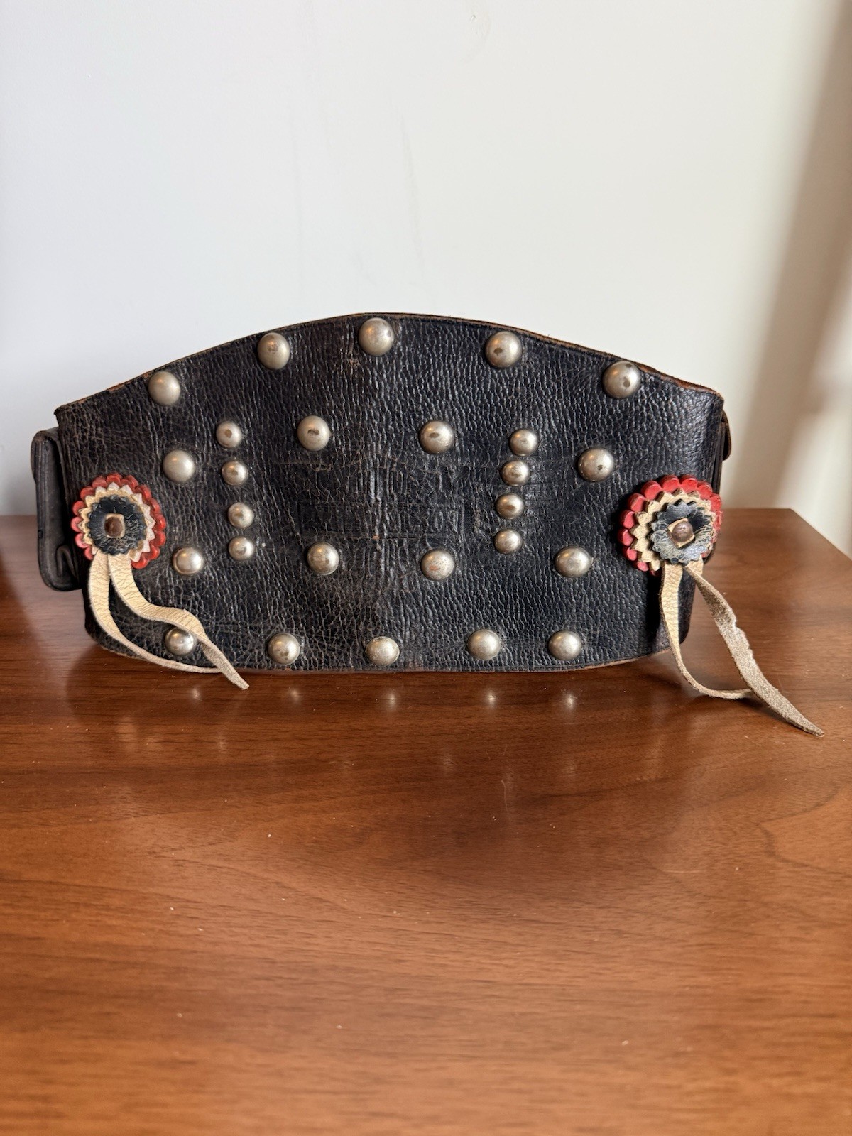 Vintage 30s 40s Harley Davidson Kidney Motorcycle Belt Studded Leather Biker USA