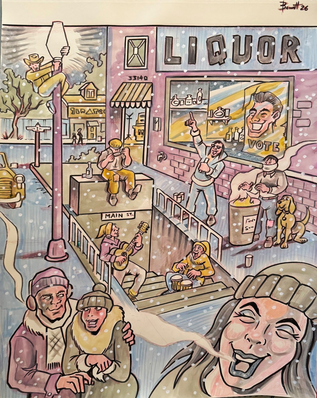 SNOW JAM** MIKE BENNETT'S  ORIGINAL  ART   (2026) 4/19/26 W1
