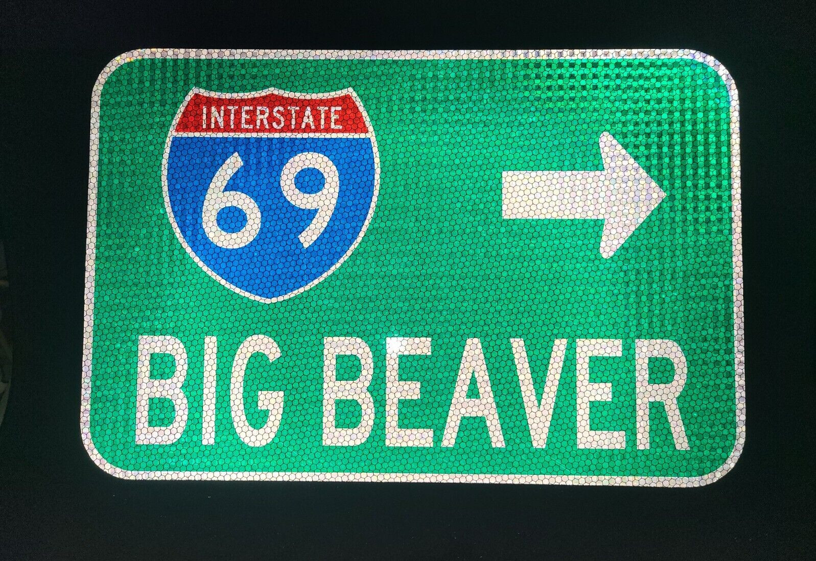 BIG BEAVER Interstate 69 route road sign 18