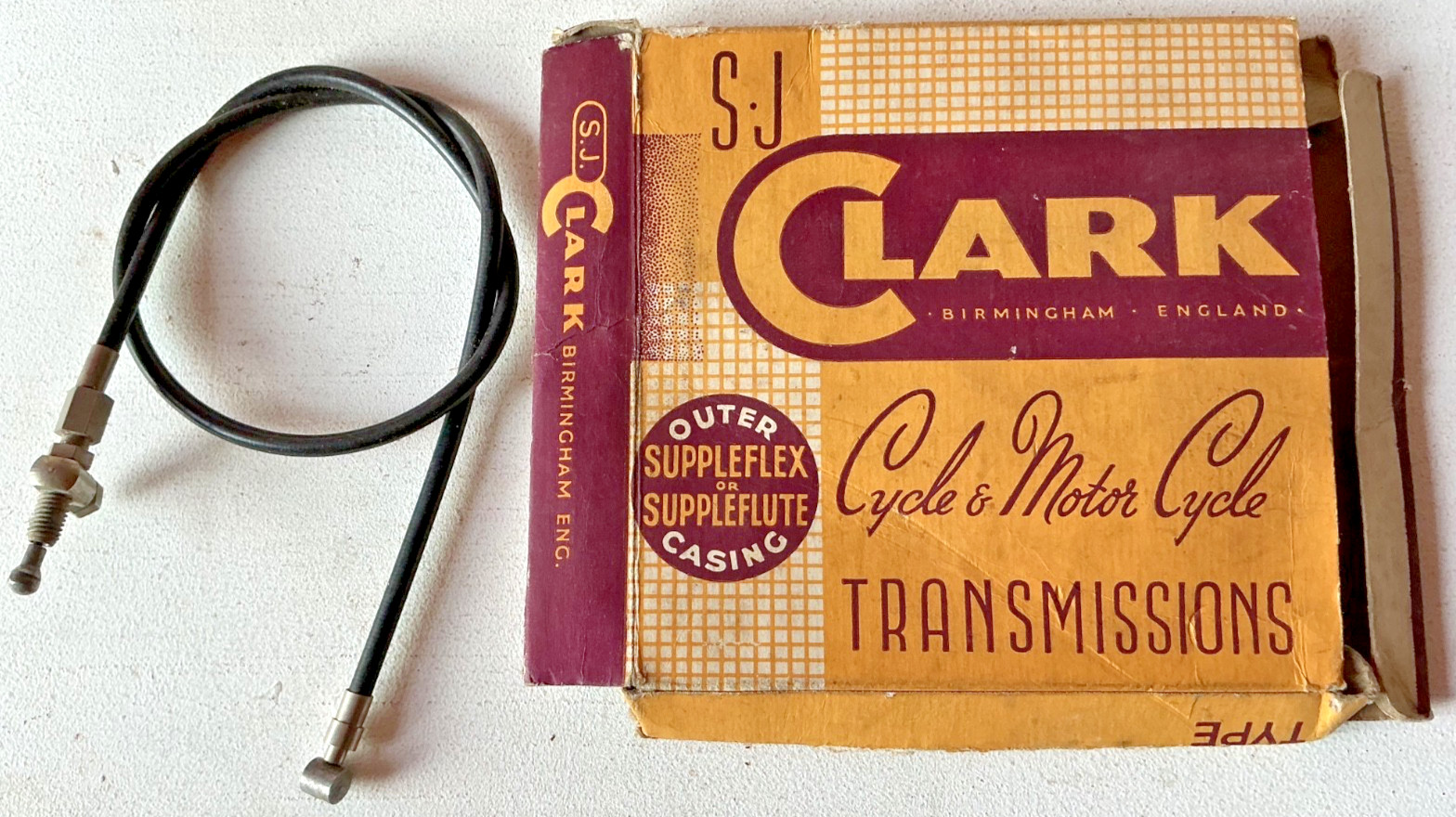 1950’s Clark Cycle Brake Cable Raleigh Front Fully Tested New Old Stock NOS