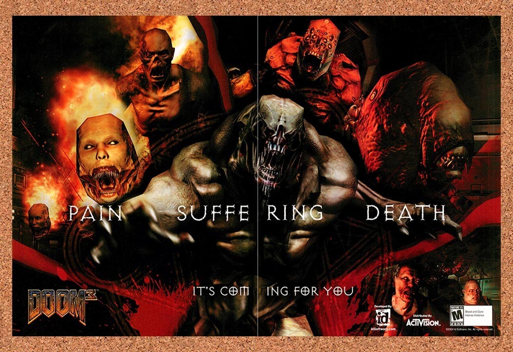2004 Doom 3 PC Original Advertisement / Retro Promo v7