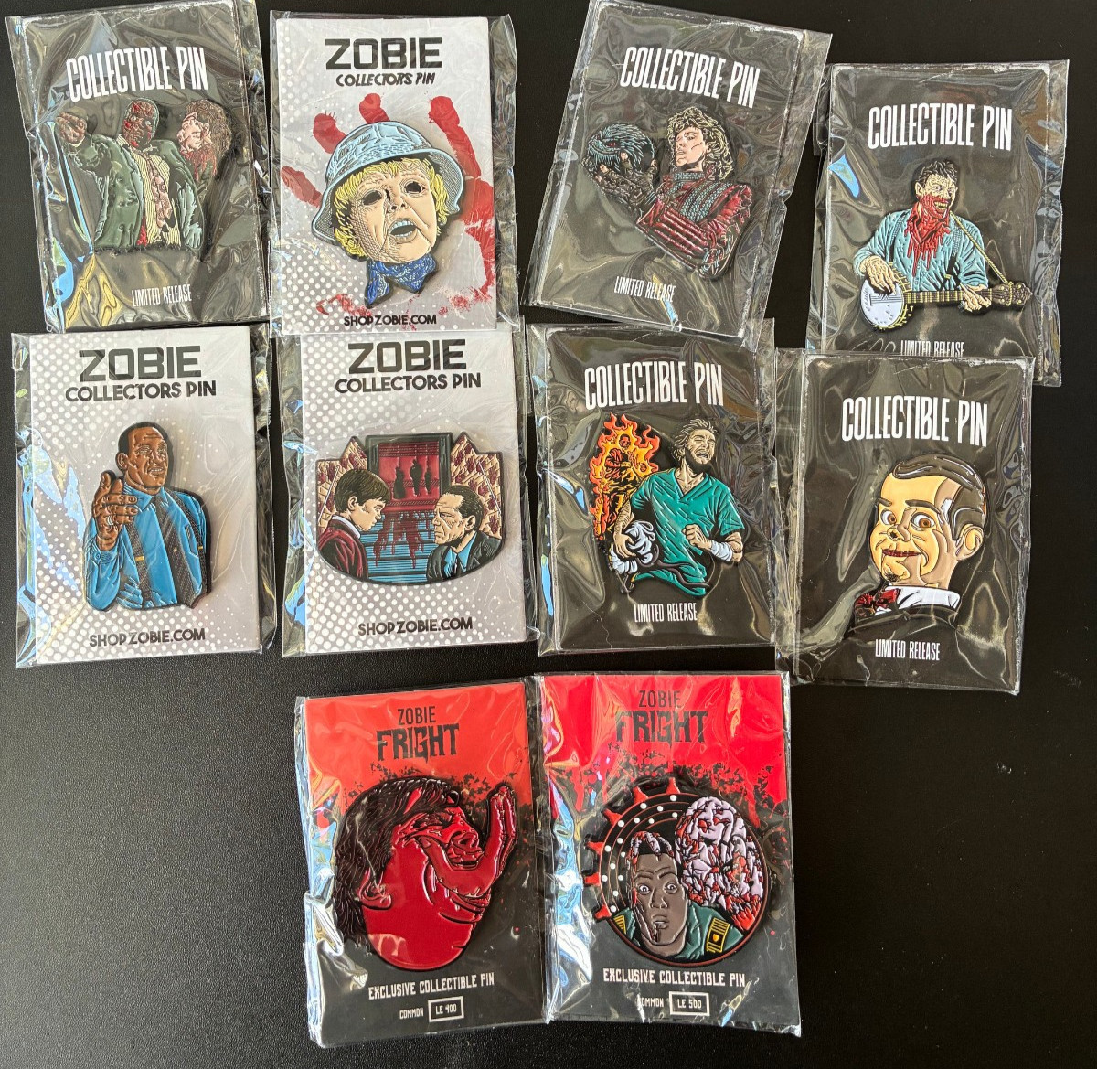 Zobie Fright Horror Collectors Enamel Pin Lot of 10 Collectible Pin
