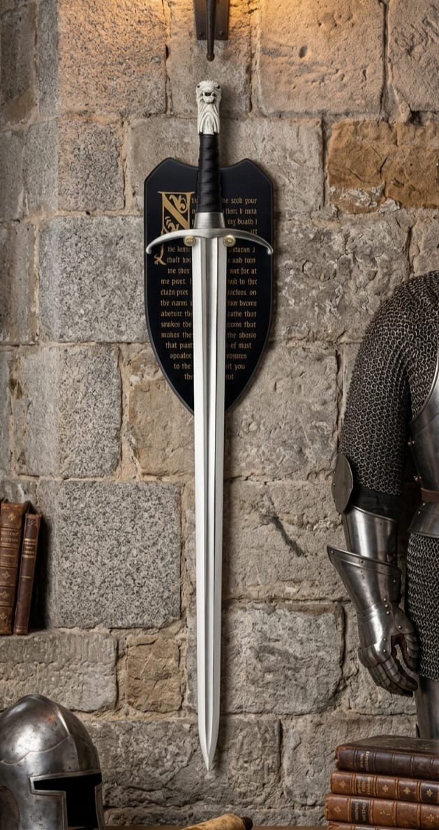 Longclaw Inspired Sword Jon Snow Style Fantasy Replica With Plaque