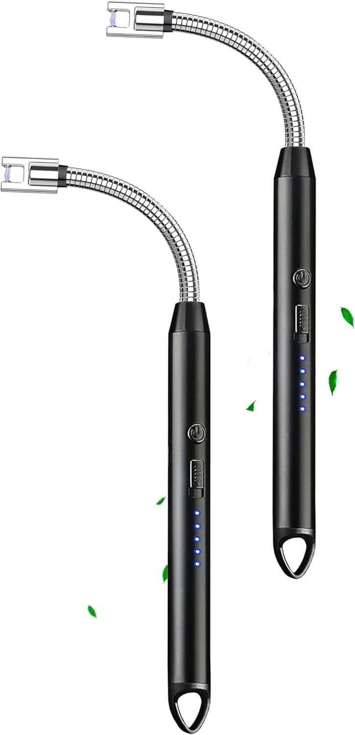 2x USB Rechargeable Electric Candle Lighter Plasma Arc Flameless Flexible Neck