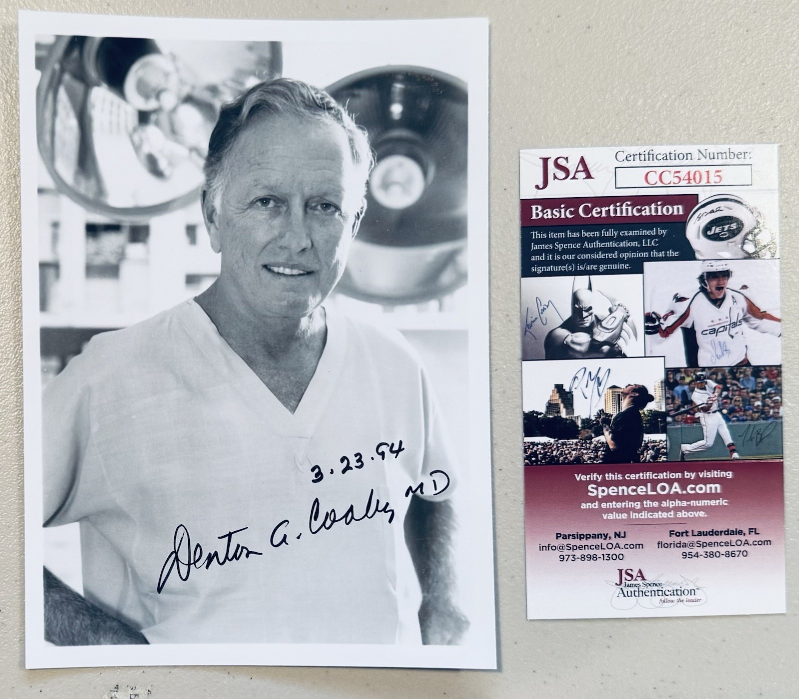 Denton Cooley Signed Autographed 5x7 Photo JSA Cert First Artificial Heart