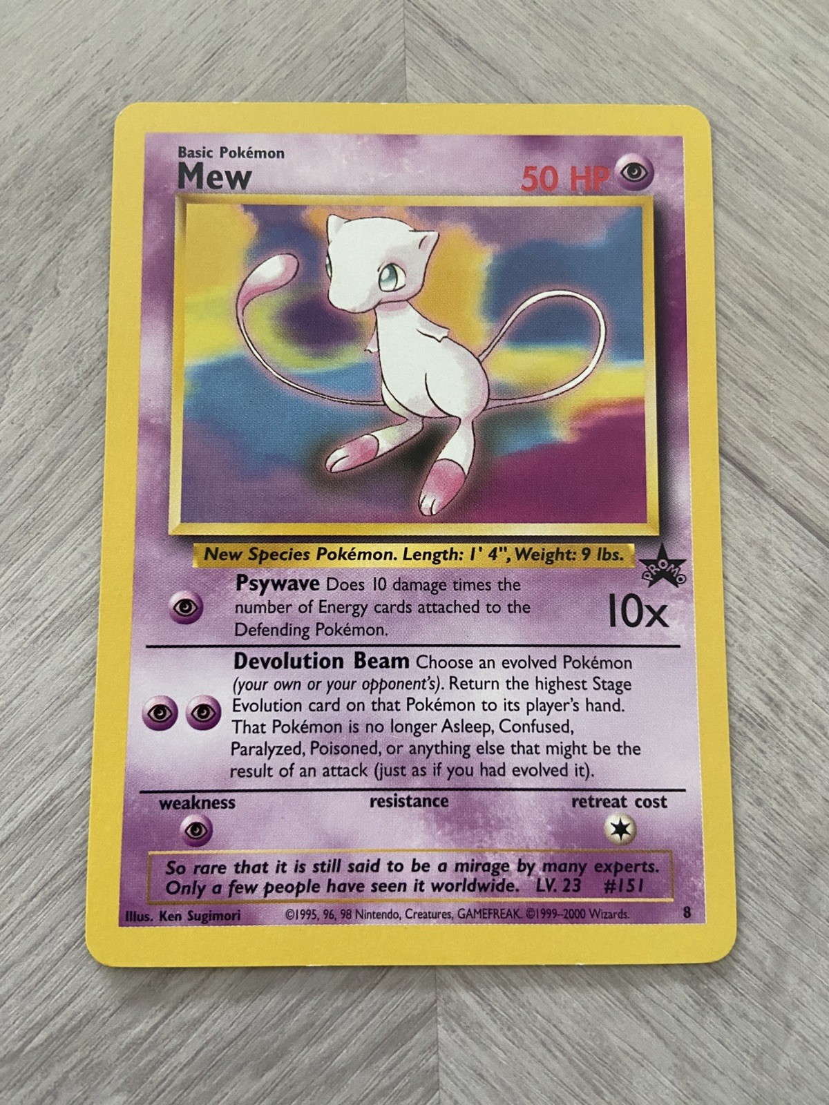 Mew 8/53 1999 Pokemon Black Star Promo Card WOTC - LP Excellent - Non Holo