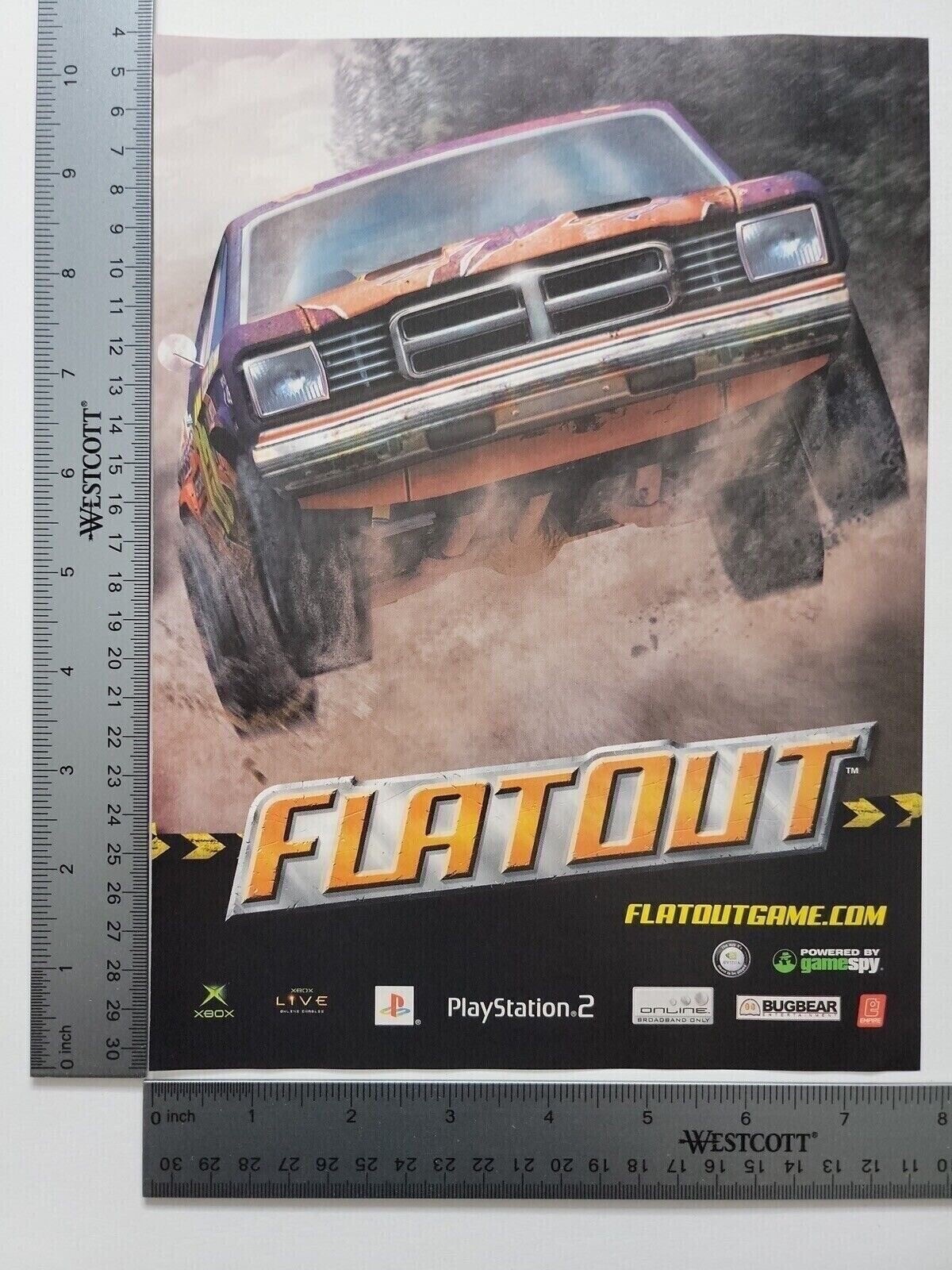 Flatout Playstation Xbox Advertisement Original Print Ad / Poster Game Gift Art