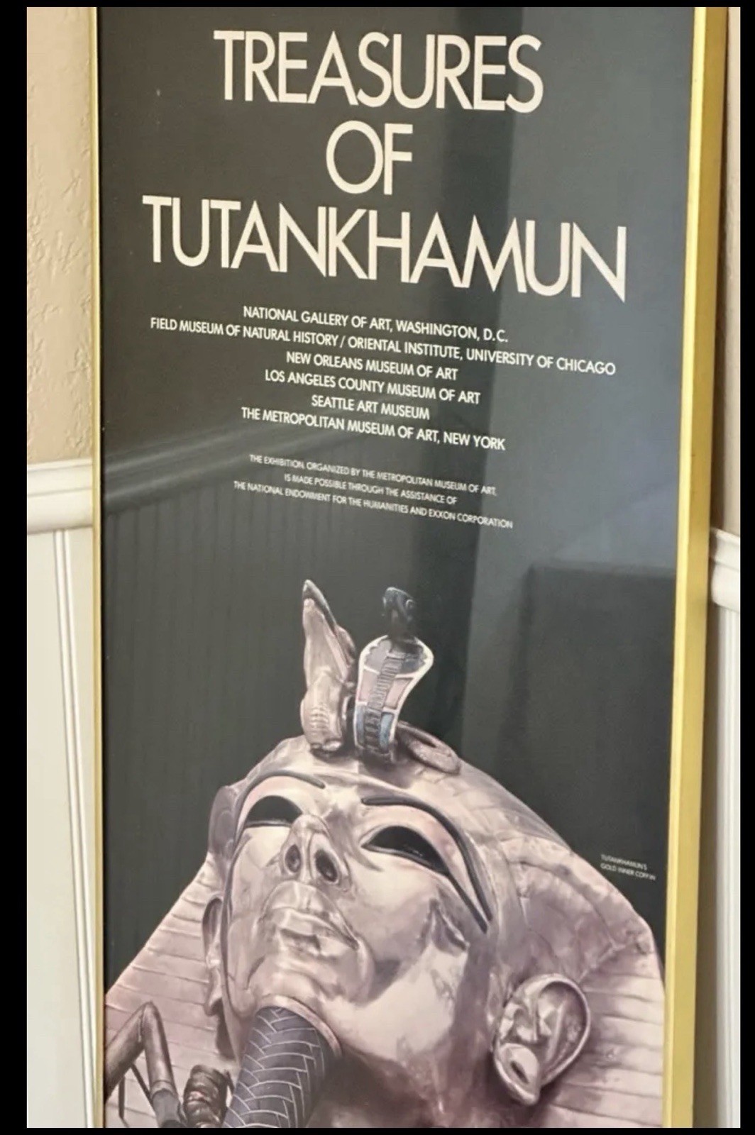 Vintage 1978 Treasures of Tutankhamun Met Exhibition Poster King Tut Framed