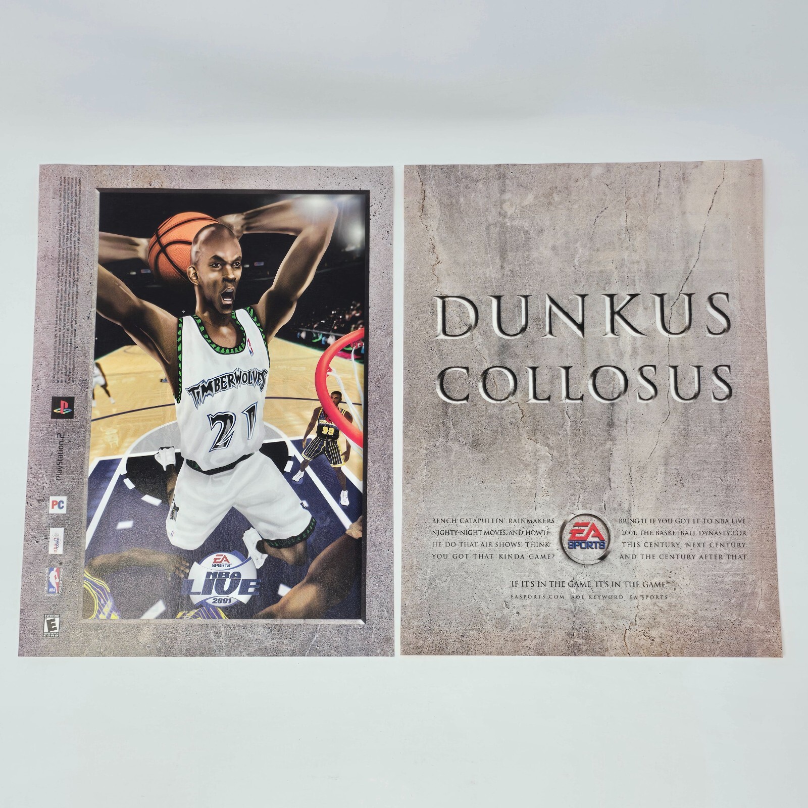 NBA Live 2001 PlayStation 2 PS2 PC Dunkus Print Ad/Poster Promo Art