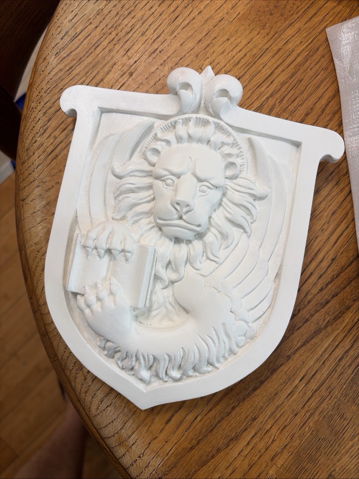 Vintage 1981 Winged Lion of St Mark Venice Cast Stone Wall Plaque Signed