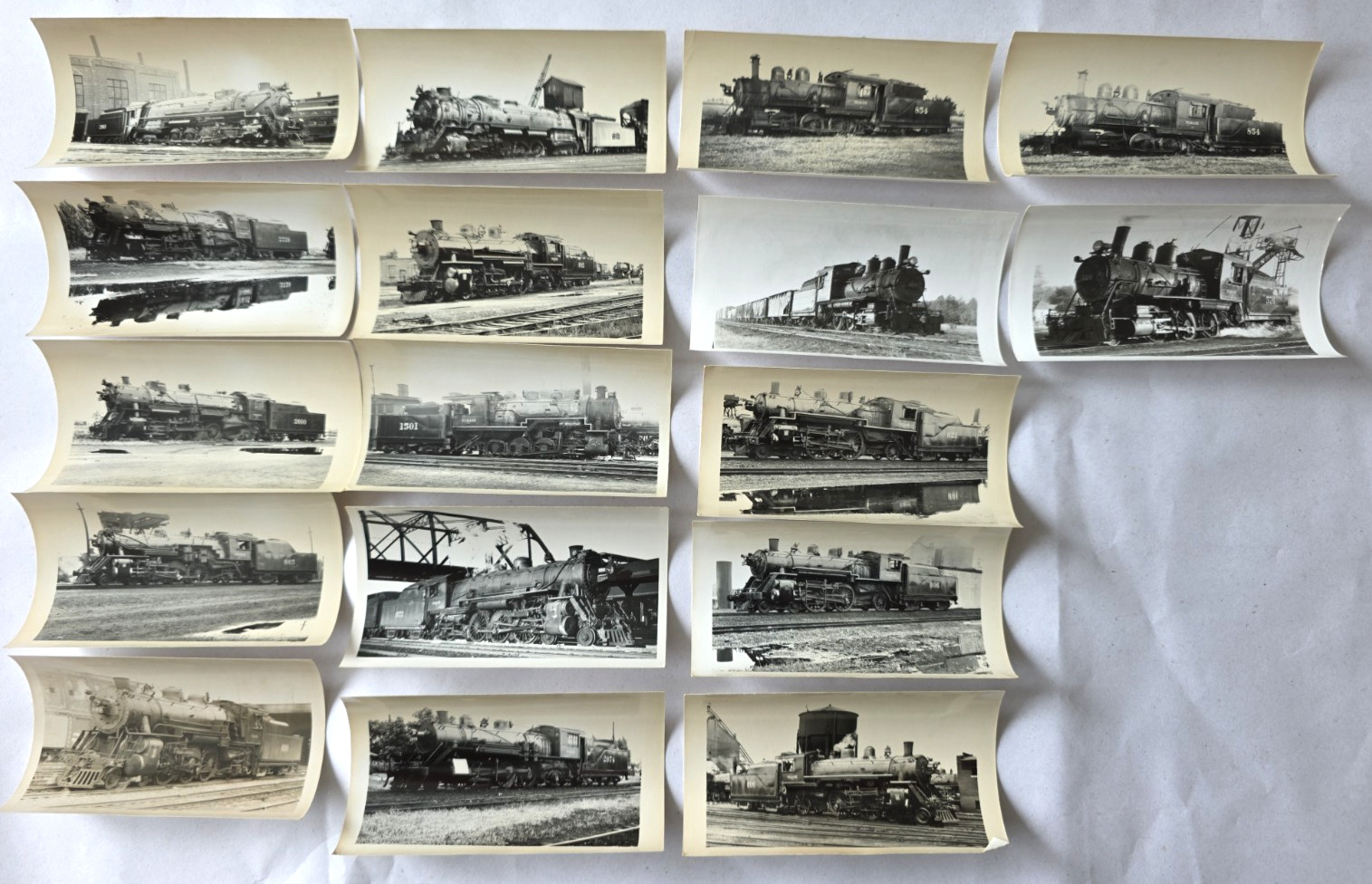C. 1940s Wabash Railroad Steam Locomotive Snapshot Photo Lot Of 17