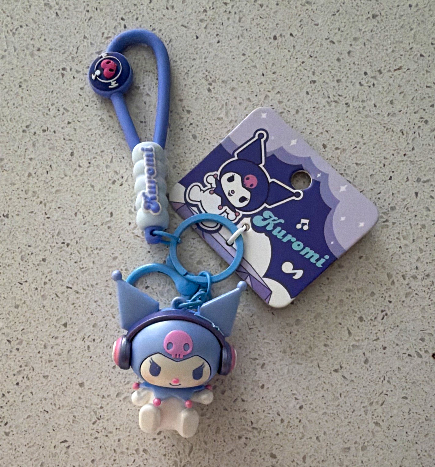 Sanrio Kuromi Licensed 3D Keychain Headphones Bag Charm Clip New