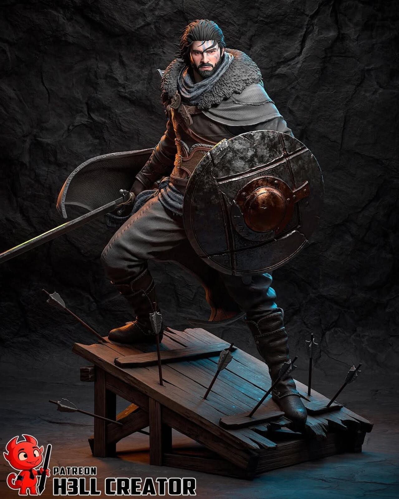 Kliff Crimson | Black Desert | High Quality Unpainted Resin Garage Kit 1:10