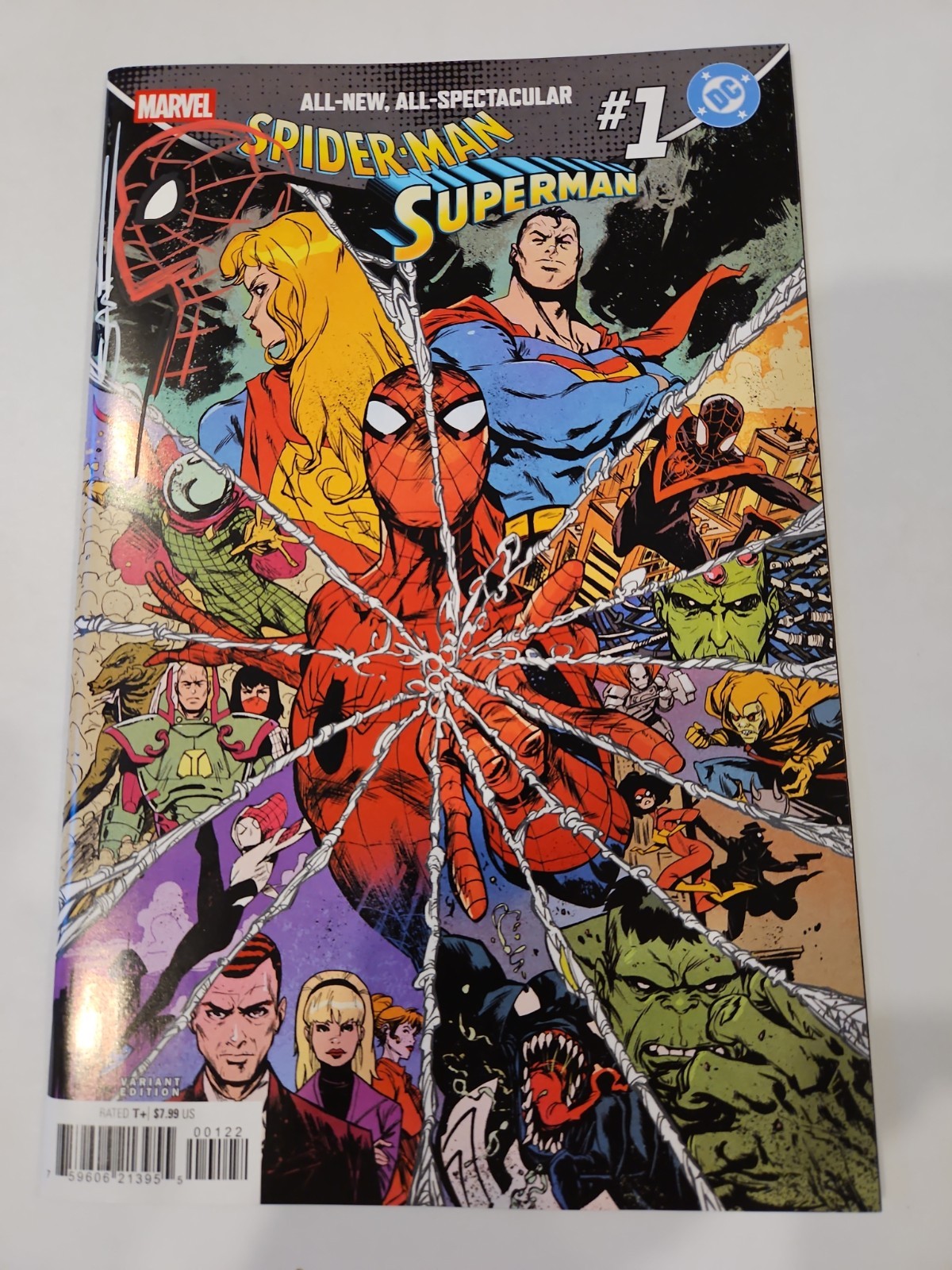 Spider-Man Superman #1 Stanford Green Variant Signed & Remarked W COA
